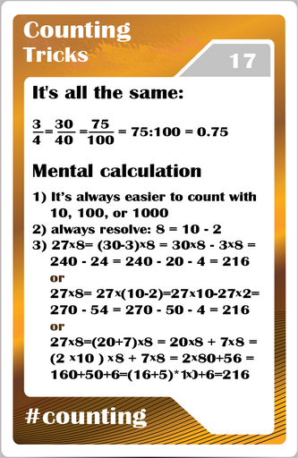  Math studycards for elementary students - Counting - Counting tricks