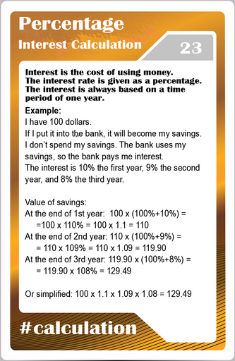  Math studycards for elementary students - Counting - Interest