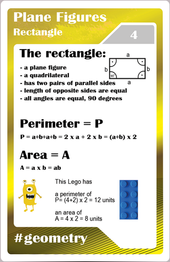  Math studycards for elementary students - Geometry - Rectangle